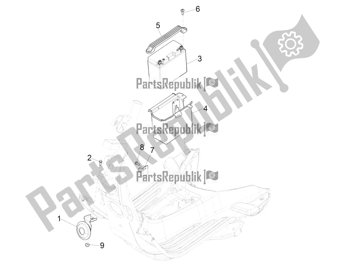 All parts for the Remote Control Switches - Battery - Horn of the Vespa Sprint 125 Iget Apac E2 2018