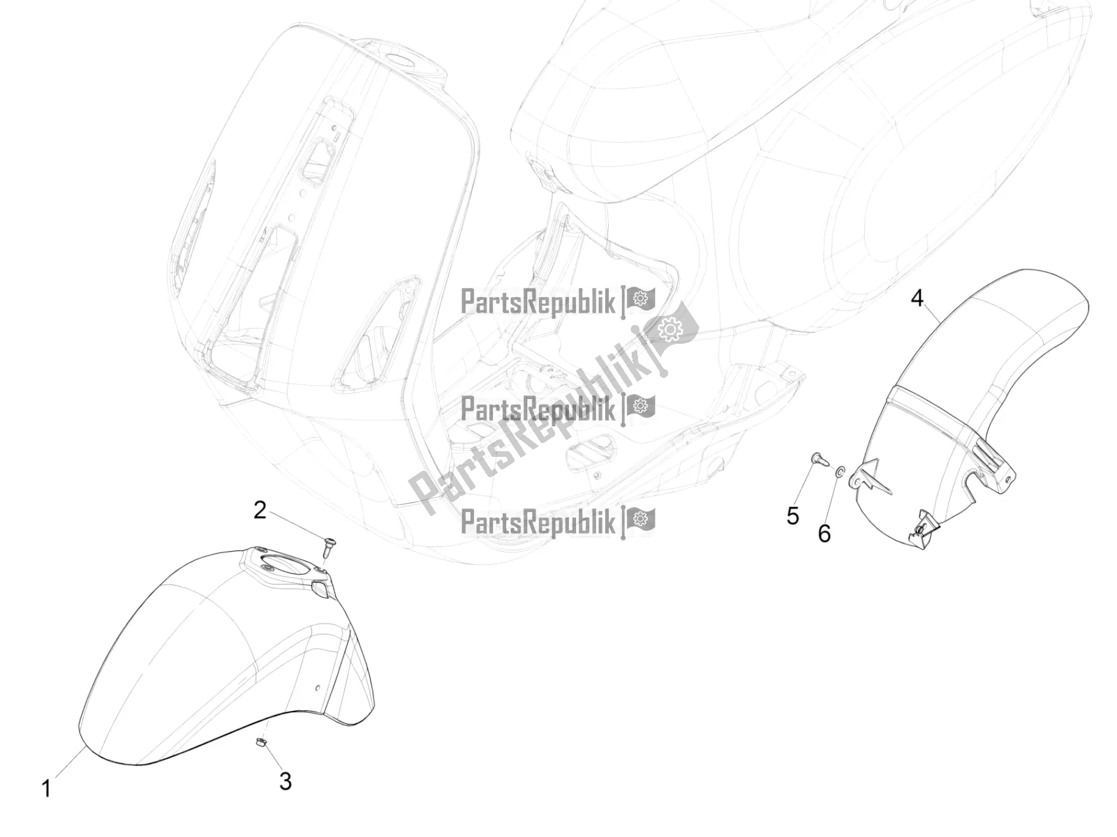 Wszystkie części do Nadkola - B? Otnik Vespa Sprint 125 Iget Apac E2 2018