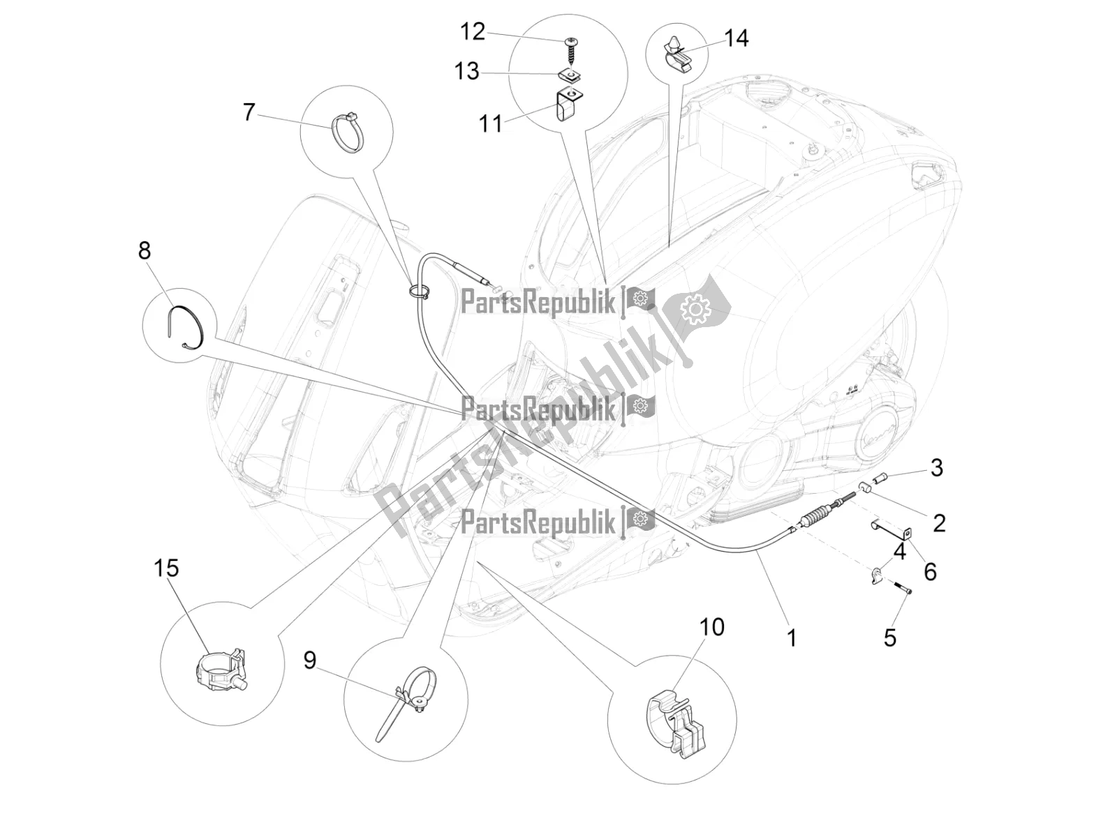 All parts for the Transmissions of the Vespa Sprint 125 Iget Apac E2 2019