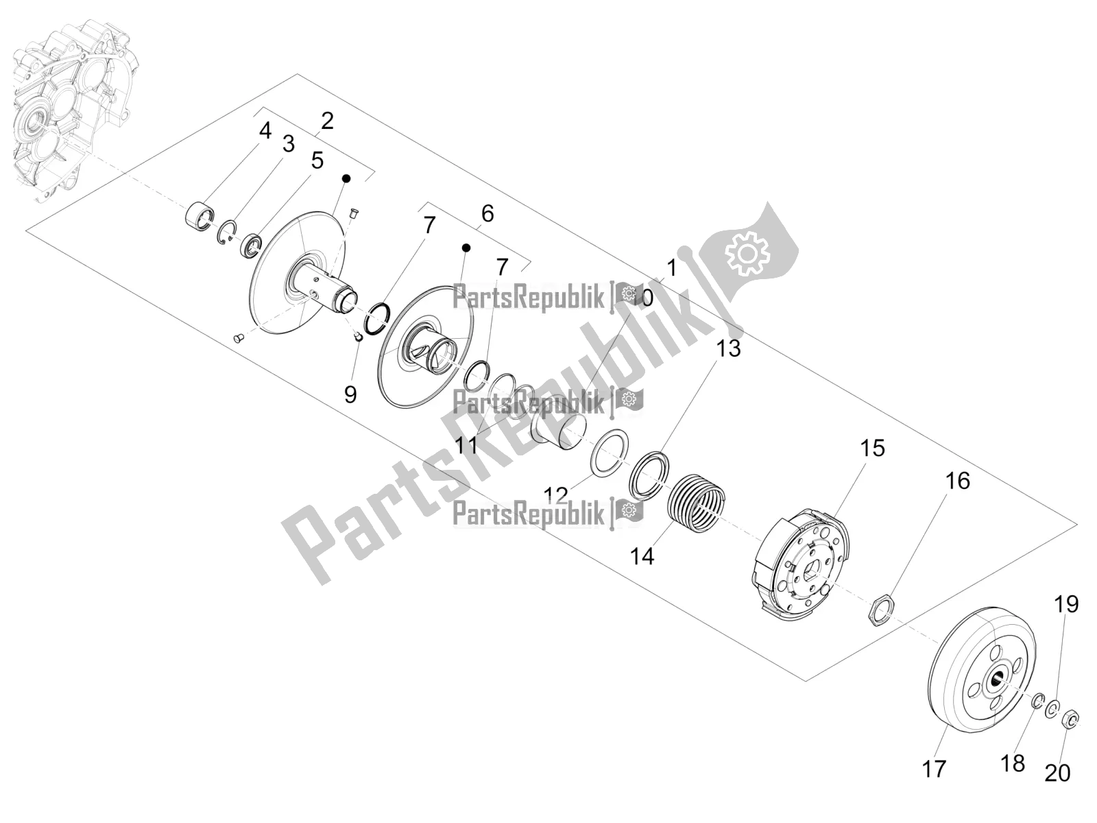 Wszystkie części do Nap? Dzane Ko? O Pasowe Vespa Sprint 125 Iget Apac E2 2020