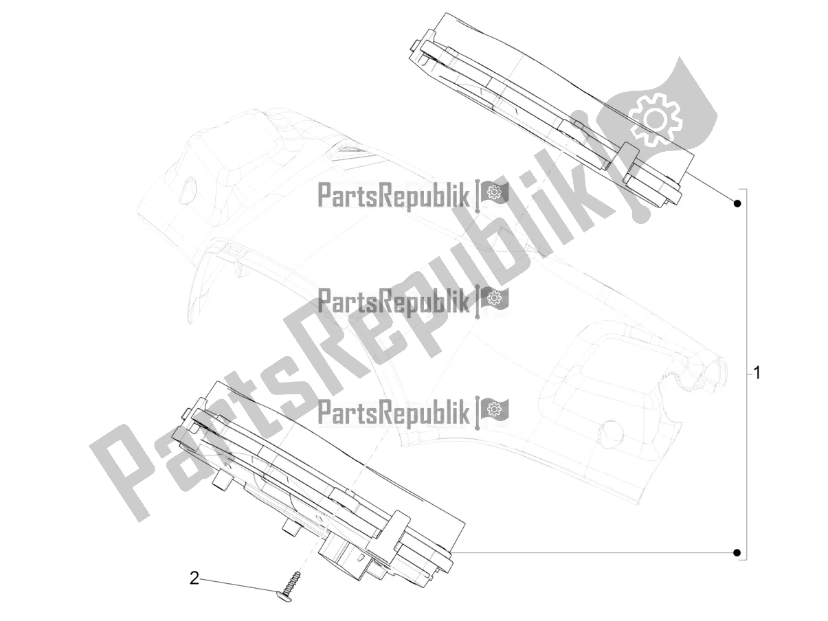 All parts for the Meter Combination - Cruscotto of the Vespa Sprint 125 Iget Apac E2 2020
