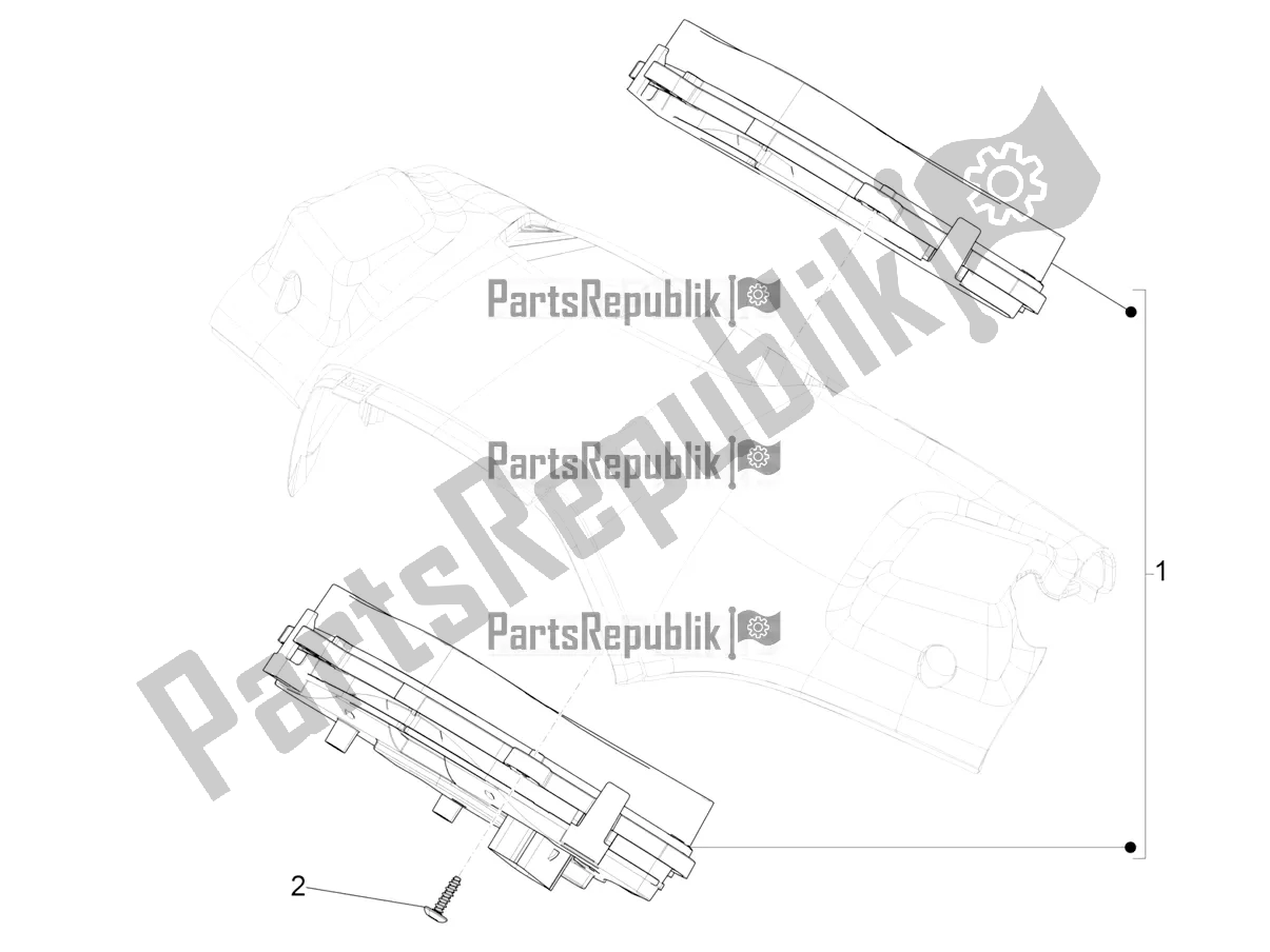 Alle onderdelen voor de Meter Combinatie - Cruscotto van de Vespa Sprint 125 Iget Apac E2 2020
