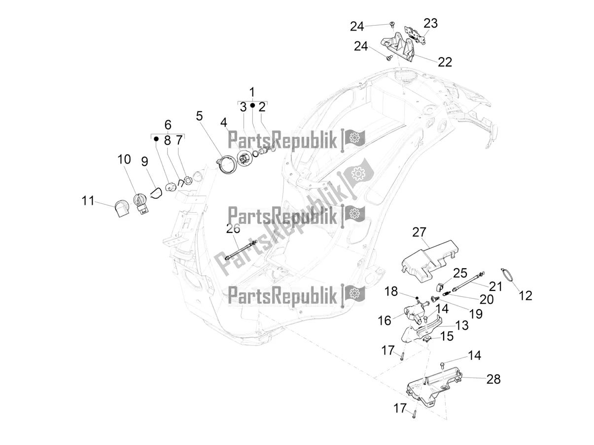 Todas as partes de Fechaduras do Vespa Sprint 125 Iget Apac E2 2021