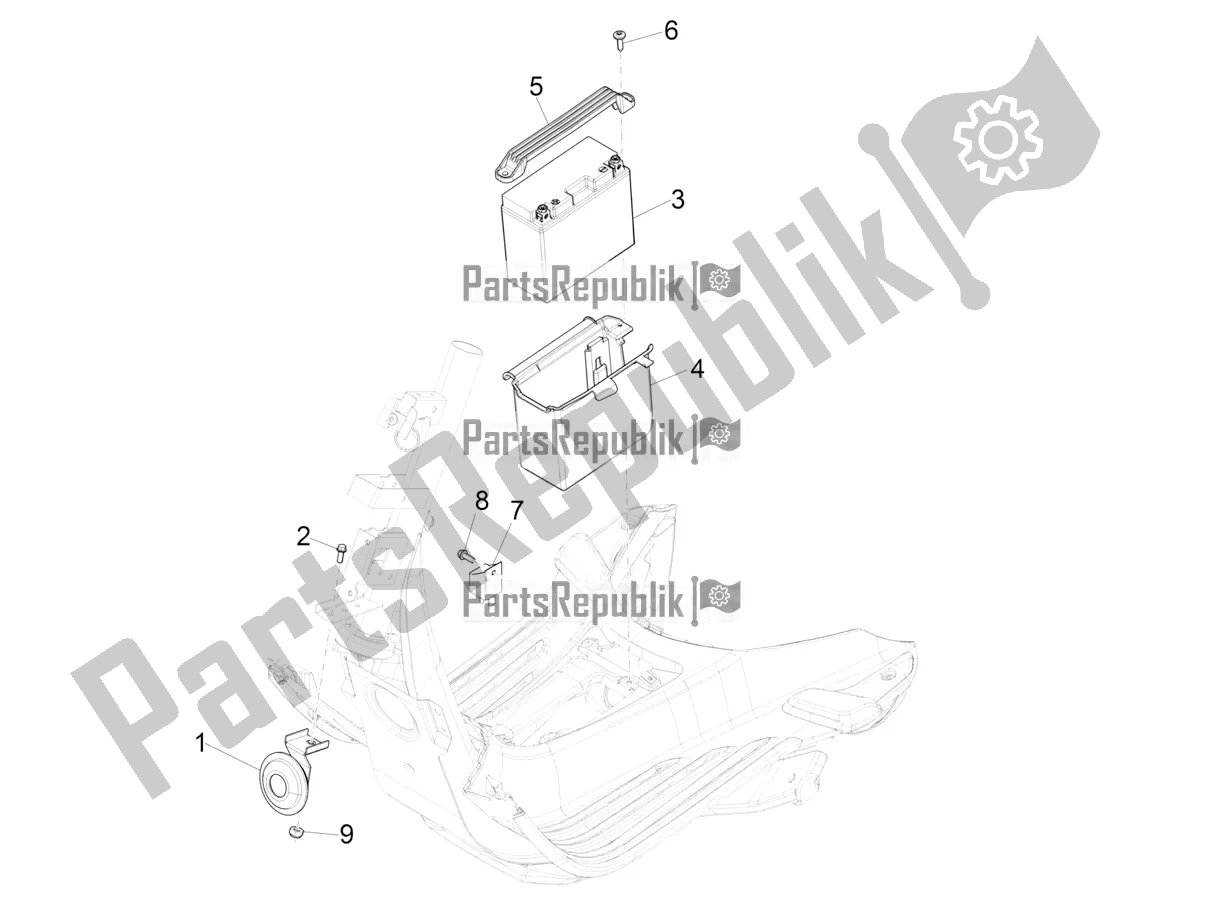 Wszystkie części do Prze?? Czniki Zdalnego Sterowania - Bateria - Klakson Vespa Sprint 125 Iget Apac E2 2021