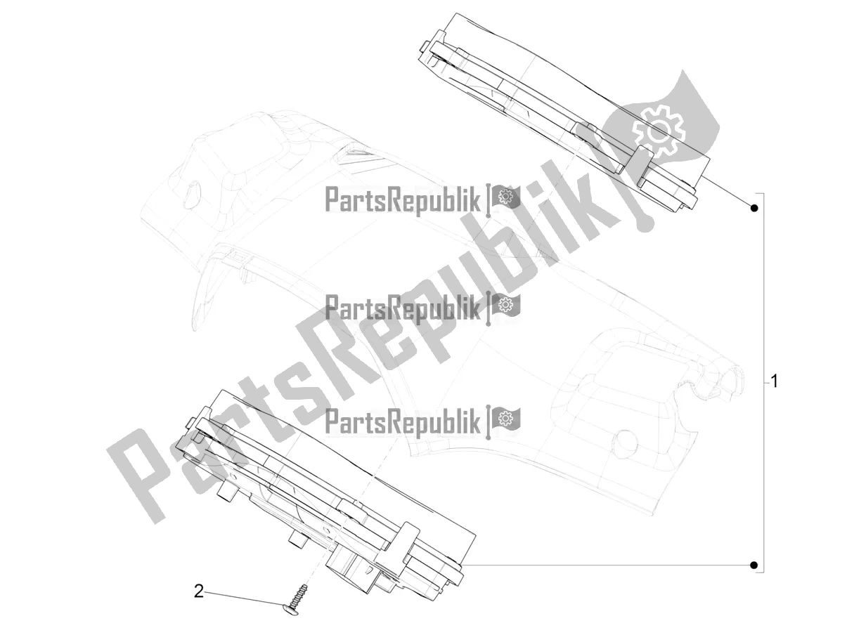 Tutte le parti per il Combinazione Metro - Cruscotto del Vespa Sprint 125 Iget Apac E4 2017