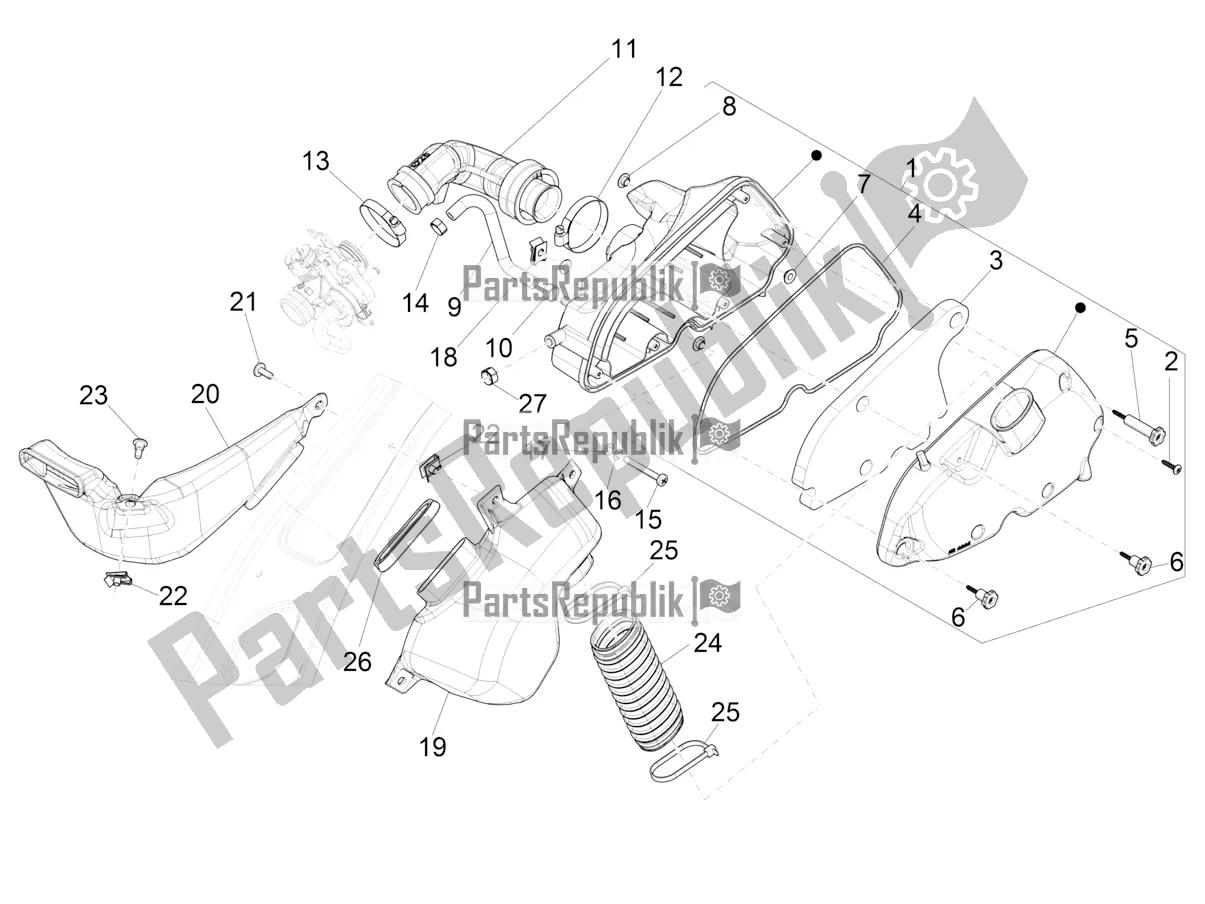 Toutes les pièces pour le Filtre à Air du Vespa Sprint 125 Iget Apac E4 2019