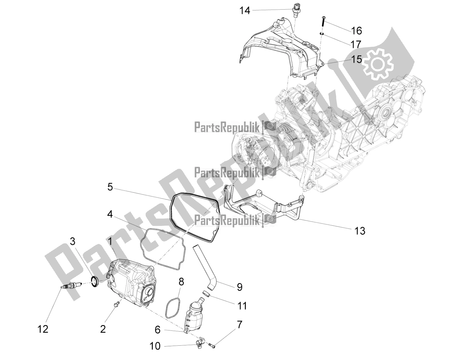 Wszystkie części do Cylinder Vespa Sprint 125 Iget Apac E4 2019