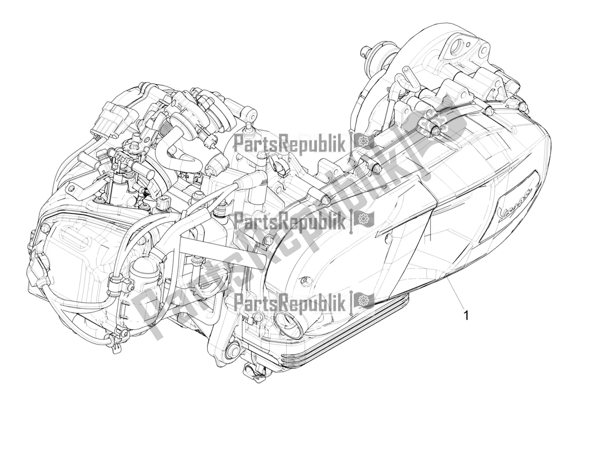 Toutes les pièces pour le Moteur, Assemblage du Vespa Sprint 125 Iget Apac E4 2019