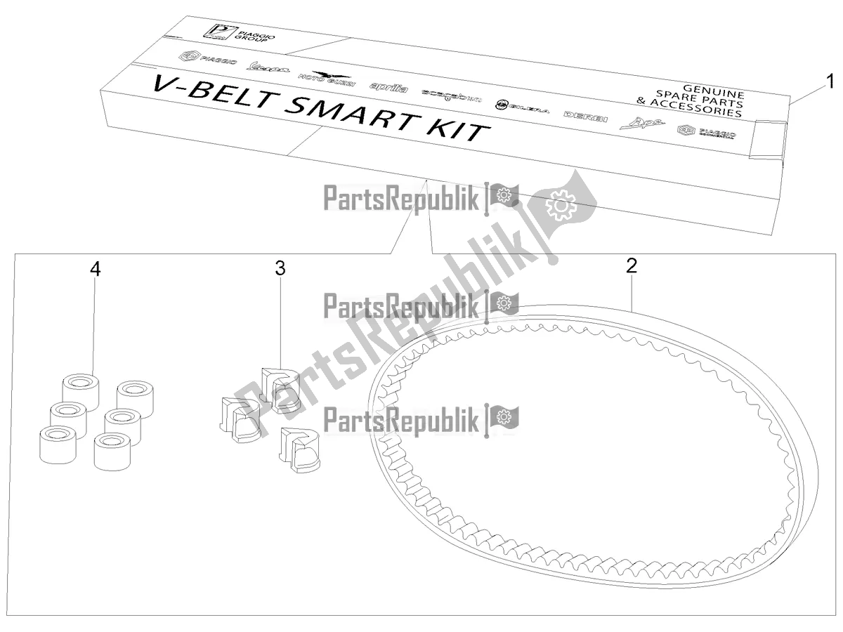 Toutes les pièces pour le Transmission Kit du Vespa Sprint 125 Iget Apac E4 2019