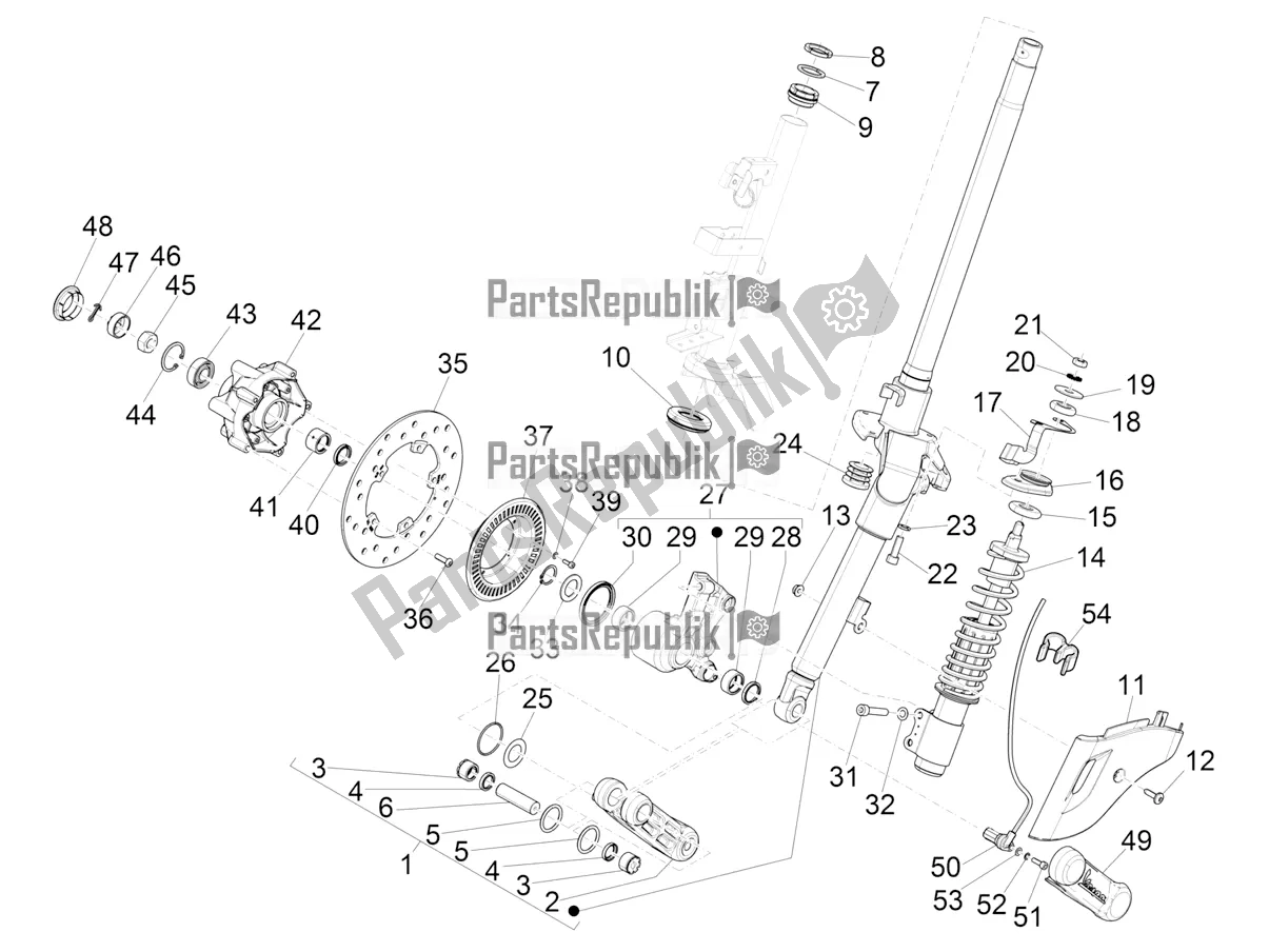 Toutes les pièces pour le Fourche / Tube De Direction - Palier De Direction du Vespa Sprint 125 Iget Apac E4 2020