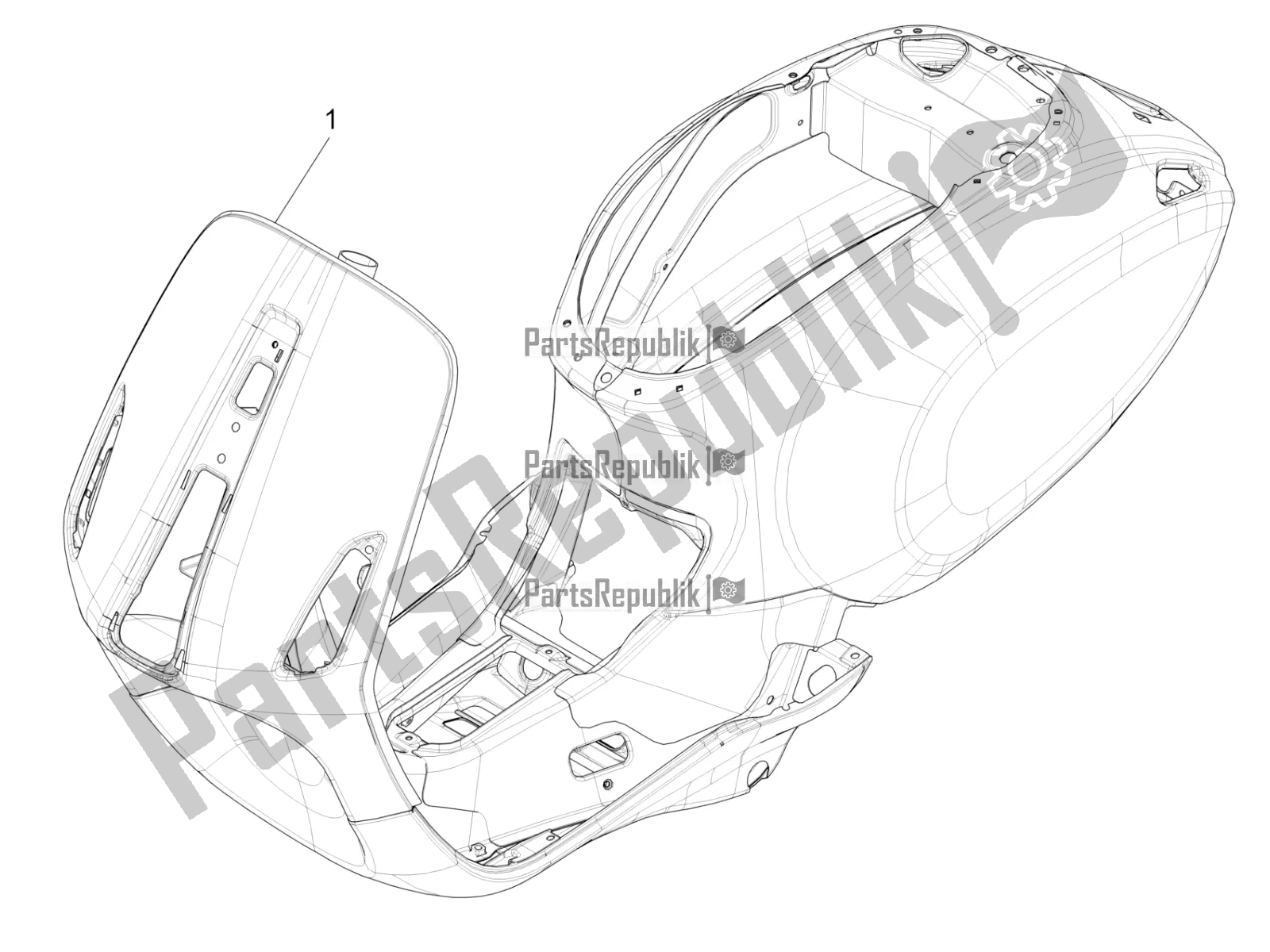 Todas as partes de Quadro / Carroceria do Vespa Sprint 125 Iget Apac E4 2020