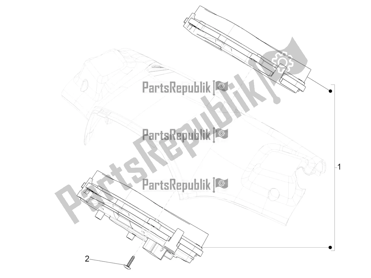 All parts for the Meter Combination - Cruscotto of the Vespa Sprint 125 Iget Apac E4 2020