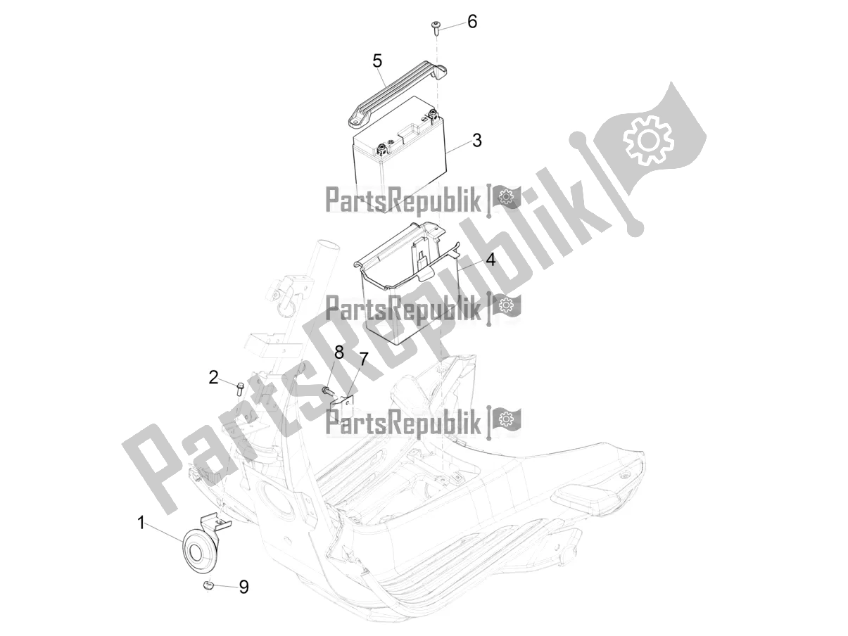 All parts for the Remote Control Switches - Battery - Horn of the Vespa Sprint 125 Iget Apac E4 2020