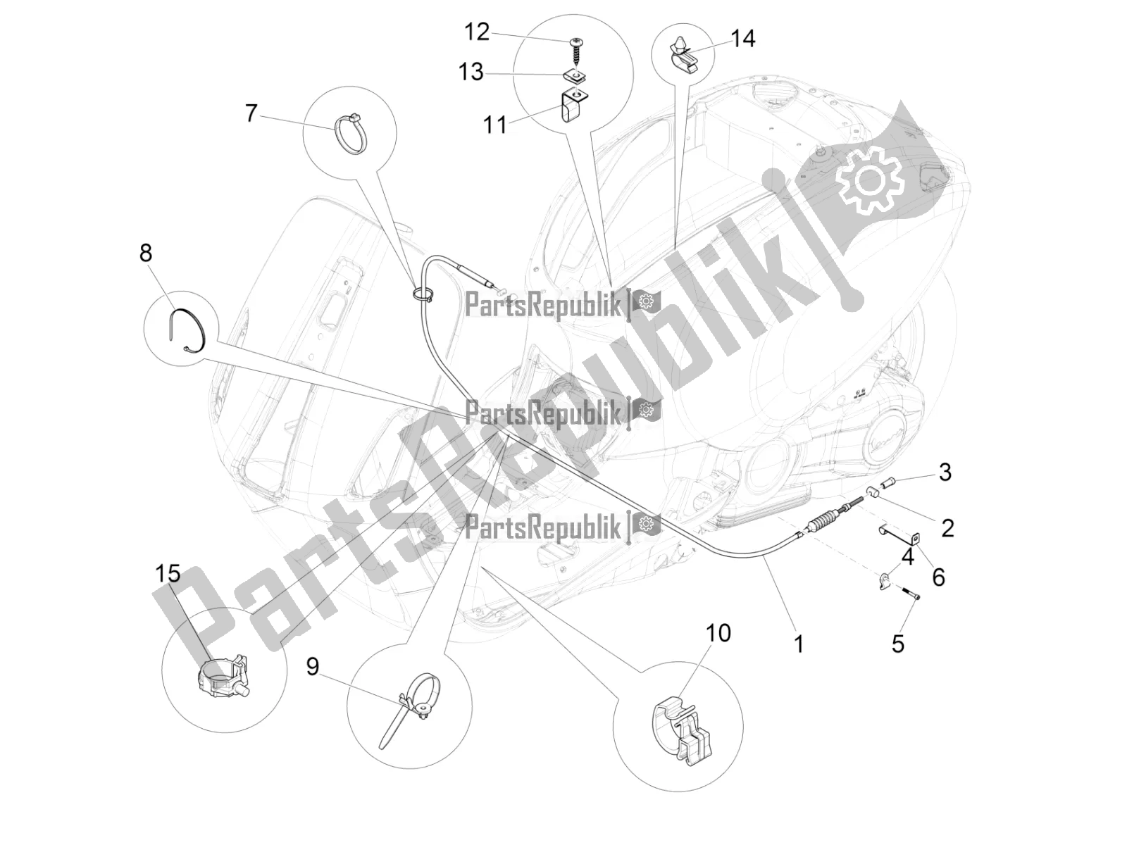 All parts for the Transmissions of the Vespa Sprint 125 Iget Apac E4 2020