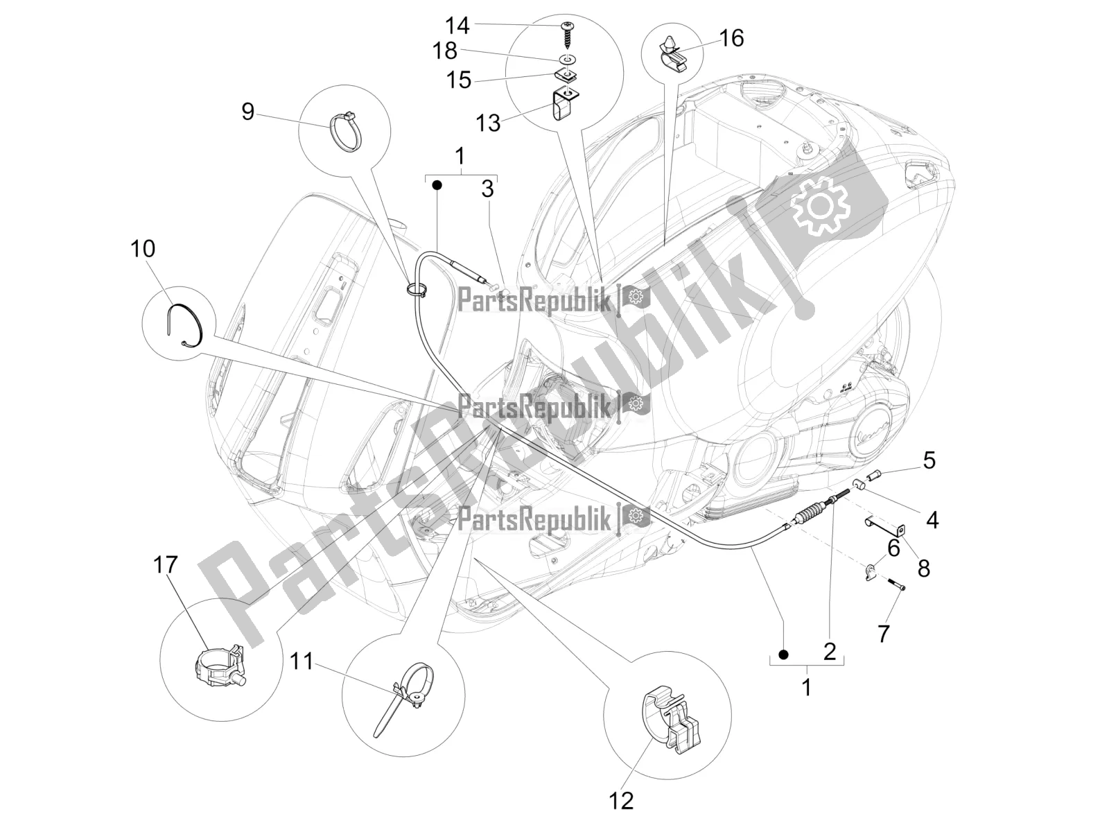 All parts for the Transmissions of the Vespa Sprint 150 3V IE ABS USA 2016