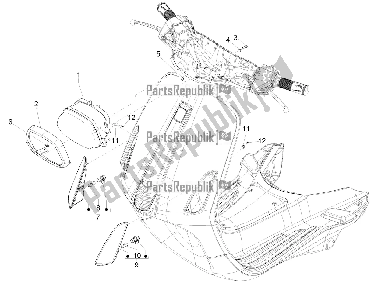 All parts for the Front Headlamps - Turn Signal Lamps of the Vespa Sprint 150 ABS 2020