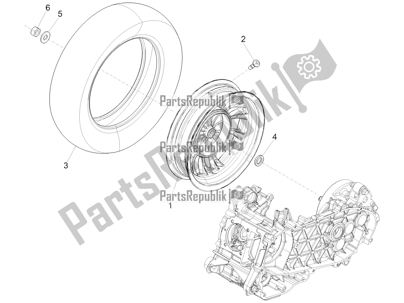 Toutes les pièces pour le Roue Arrière du Vespa Sprint 150 ABS 2020