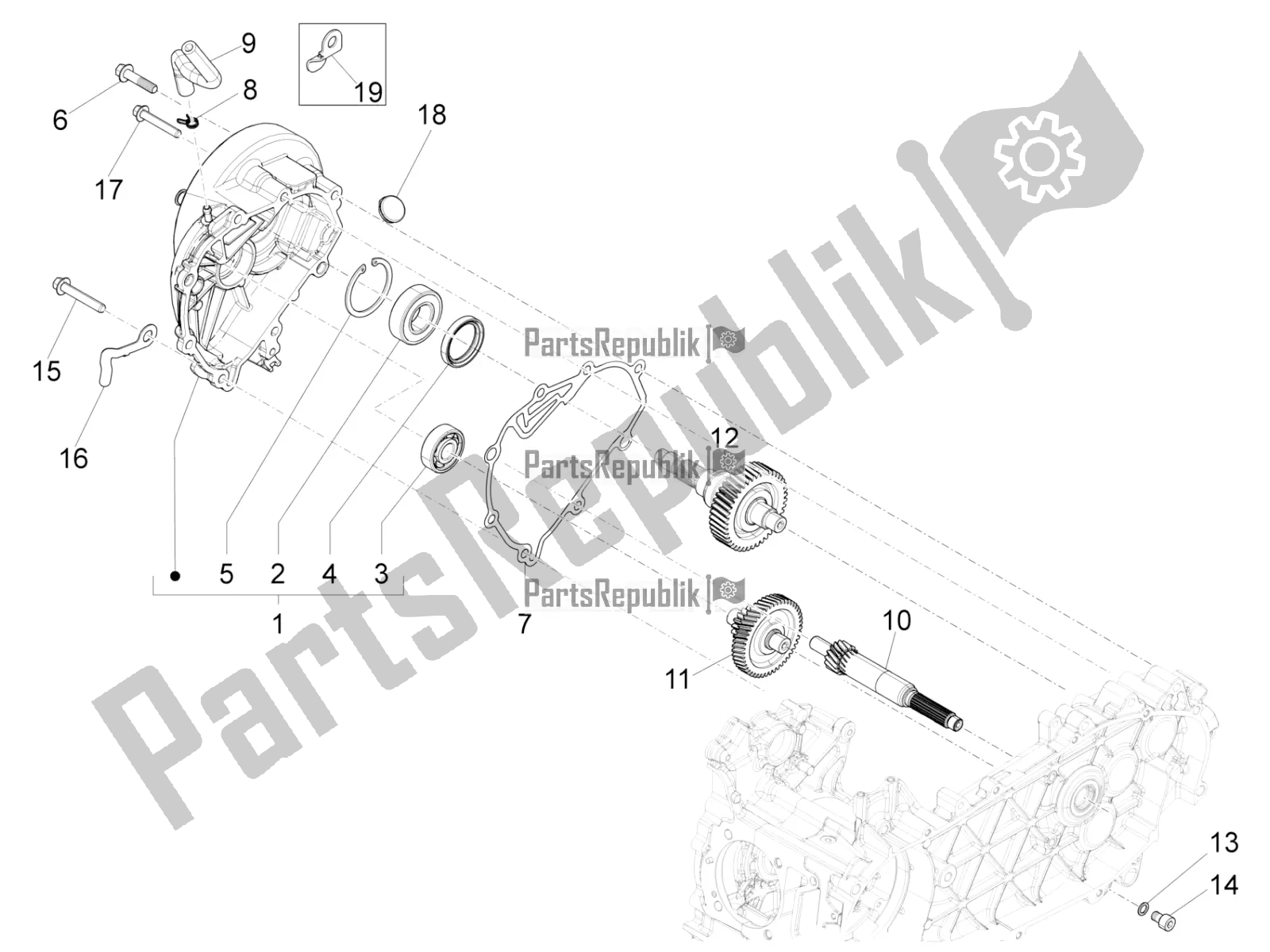 Todas as partes de Unidade De Redução do Vespa Sprint 150 ABS 2020