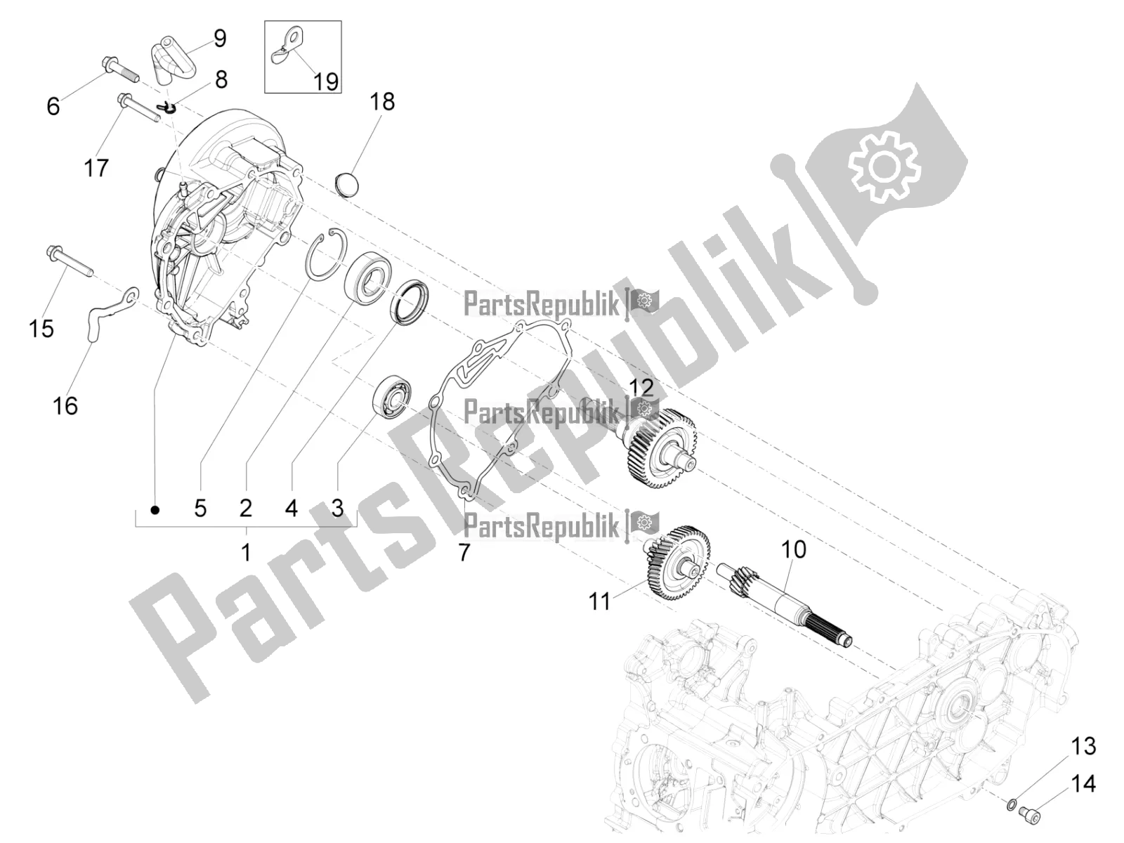 Todas as partes de Unidade De Redução do Vespa Sprint 150 ABS 2020