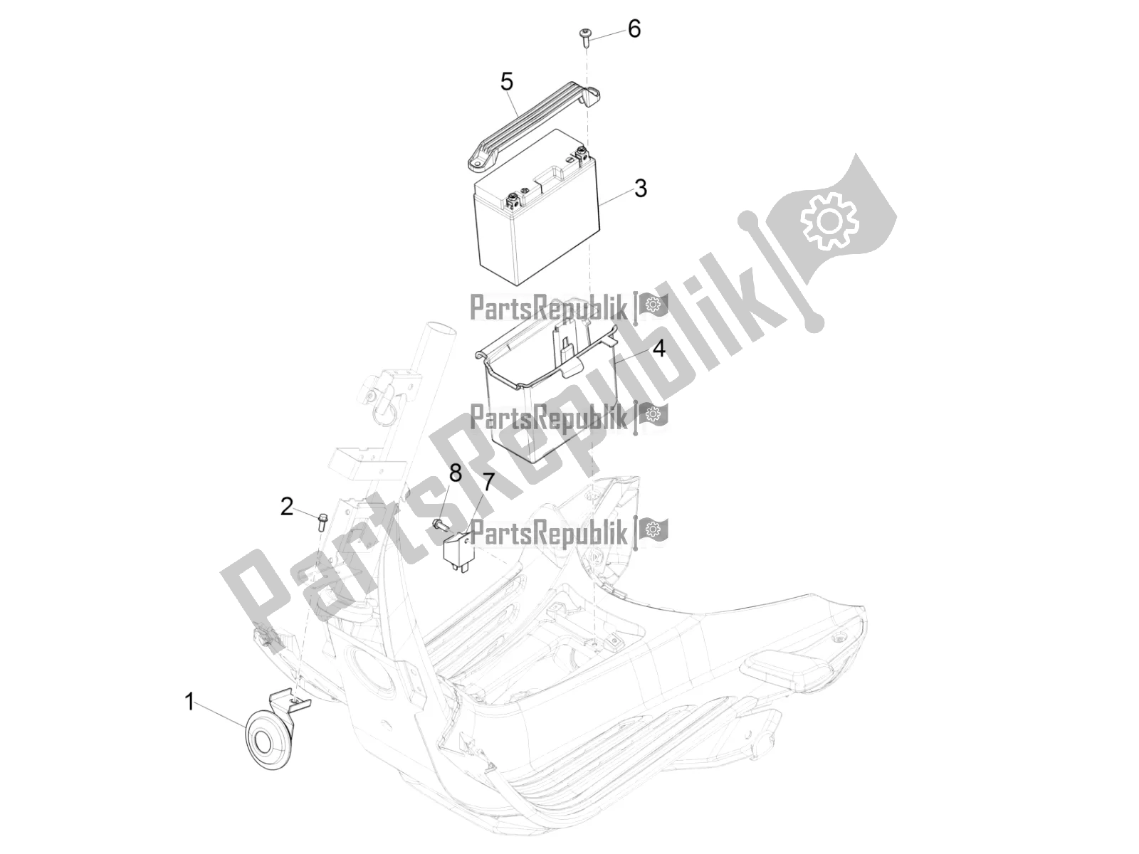 Todas las partes para Interruptores De Control Remoto - Batería - Bocina de Vespa Sprint 150 ABS 2020