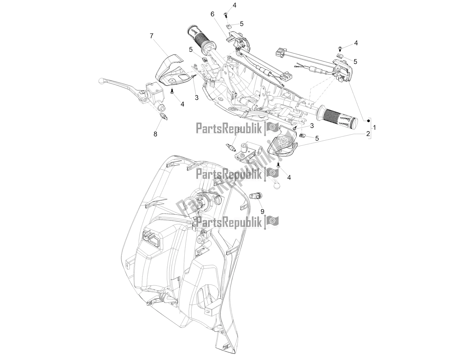 All parts for the Selectors - Switches - Buttons of the Vespa Sprint 150 ABS 2020