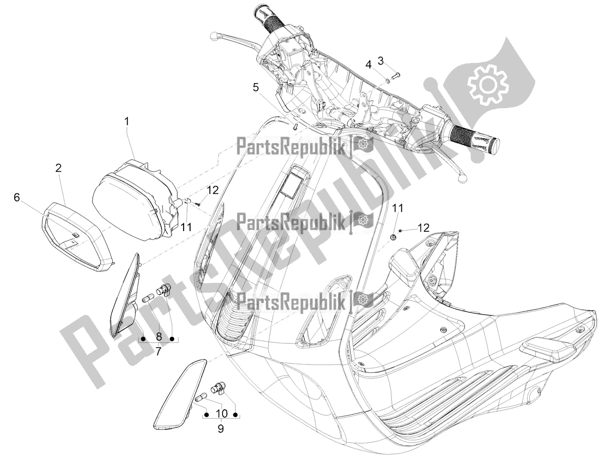 All parts for the Front Headlamps - Turn Signal Lamps of the Vespa Sprint 150 ABS 2021