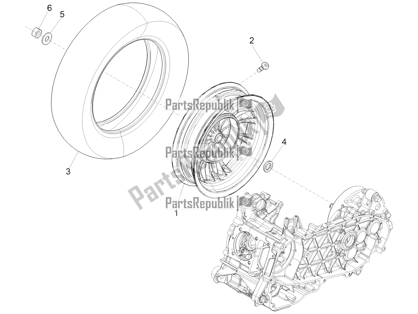 Toutes les pièces pour le Roue Arrière du Vespa Sprint 150 ABS 2021