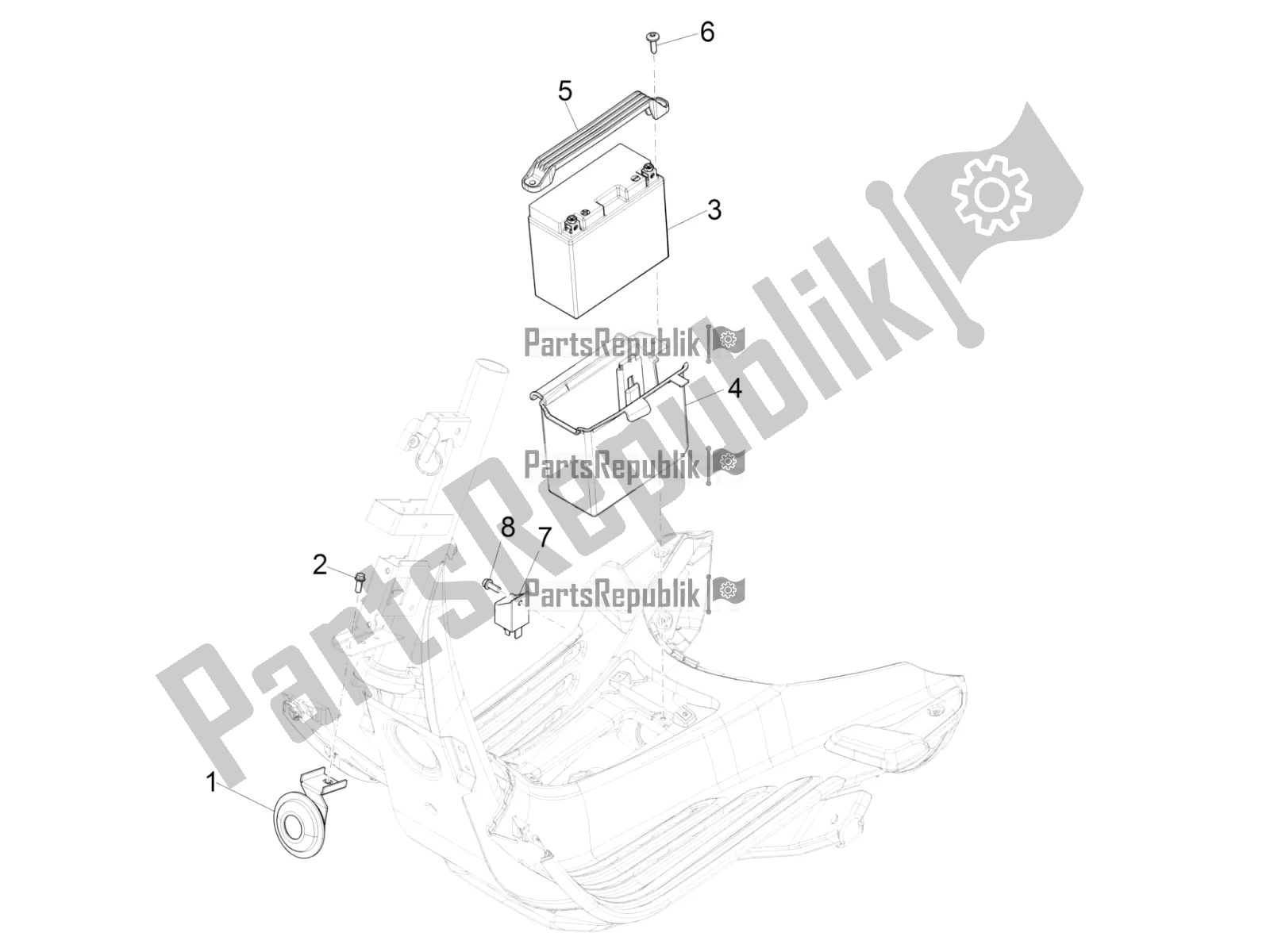 Wszystkie części do Prze?? Czniki Zdalnego Sterowania - Bateria - Klakson Vespa Sprint 150 ABS 2021