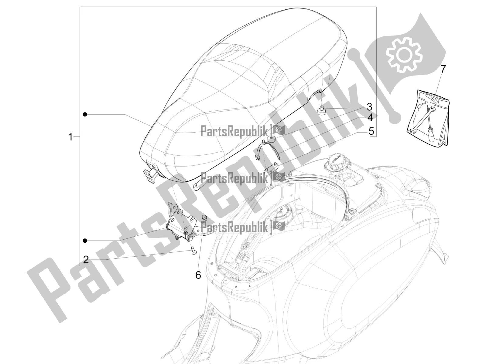 Toutes les pièces pour le Selle / Sièges du Vespa Sprint 150 ABS 2021