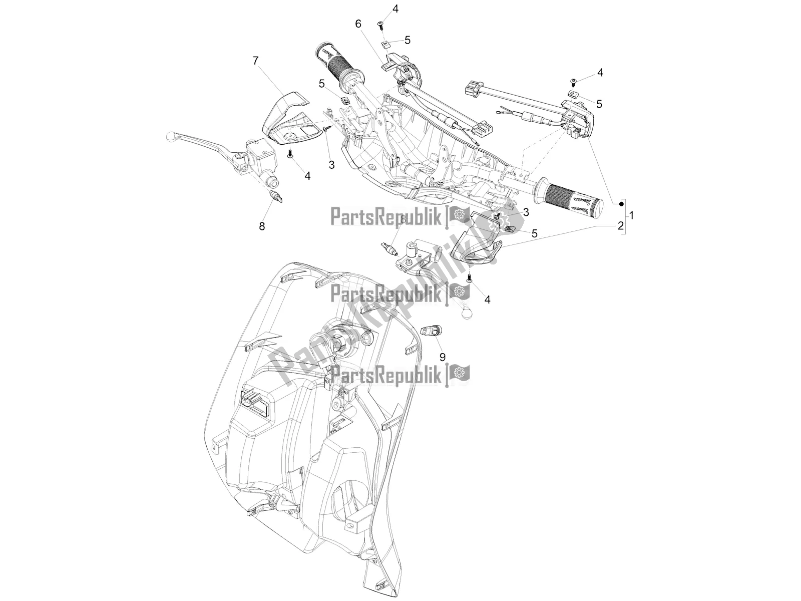 Tutte le parti per il Selettori - Interruttori - Pulsanti del Vespa Sprint 150 ABS 2021