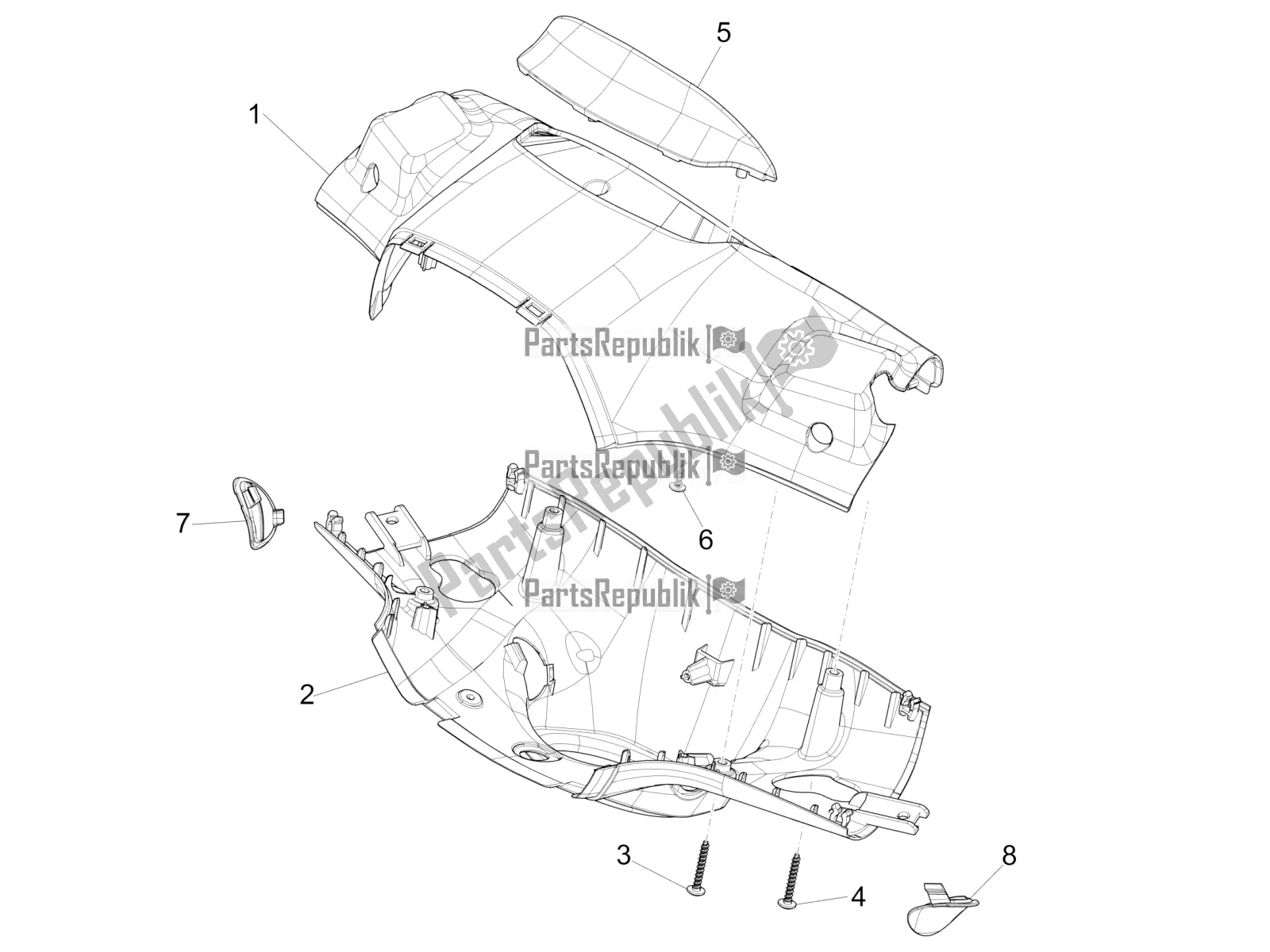 Toutes les pièces pour le Couvertures De Guidon du Vespa Sprint 150 ABS 2022