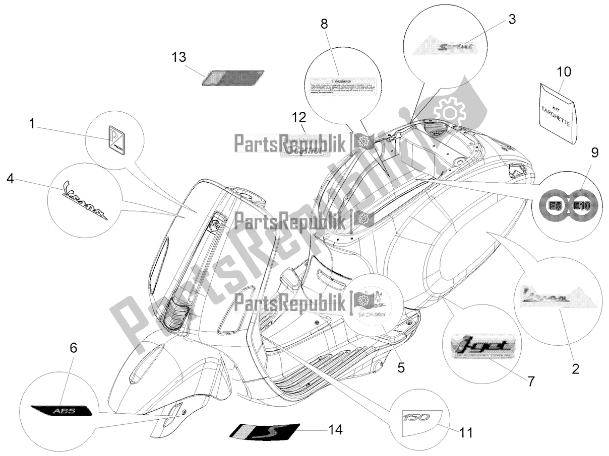 Toutes les pièces pour le Plaques - Emblèmes du Vespa Sprint 150 ABS 2022