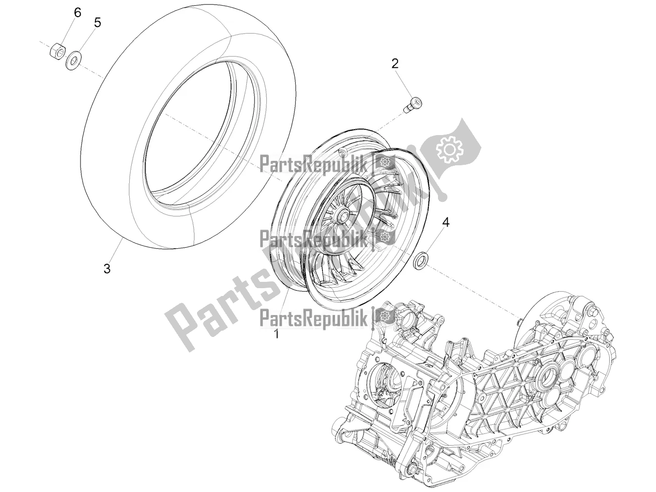 Toutes les pièces pour le Roue Arrière du Vespa Sprint 150 ABS 2022