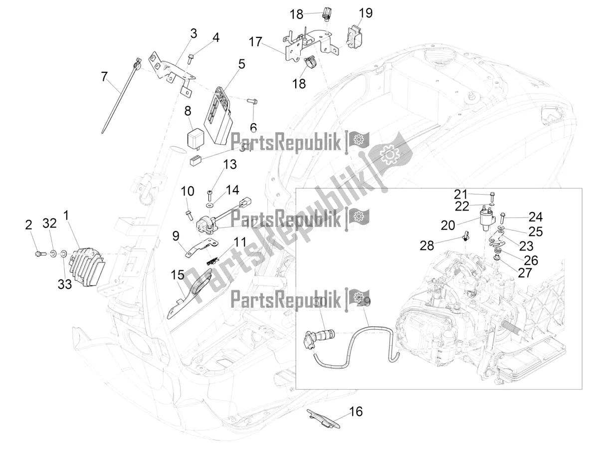 Toutes les pièces pour le Régulateurs De Tension - Unités De Commande électronique (ecu) - H. T. Bobine du Vespa Sprint 150 ABS 2022