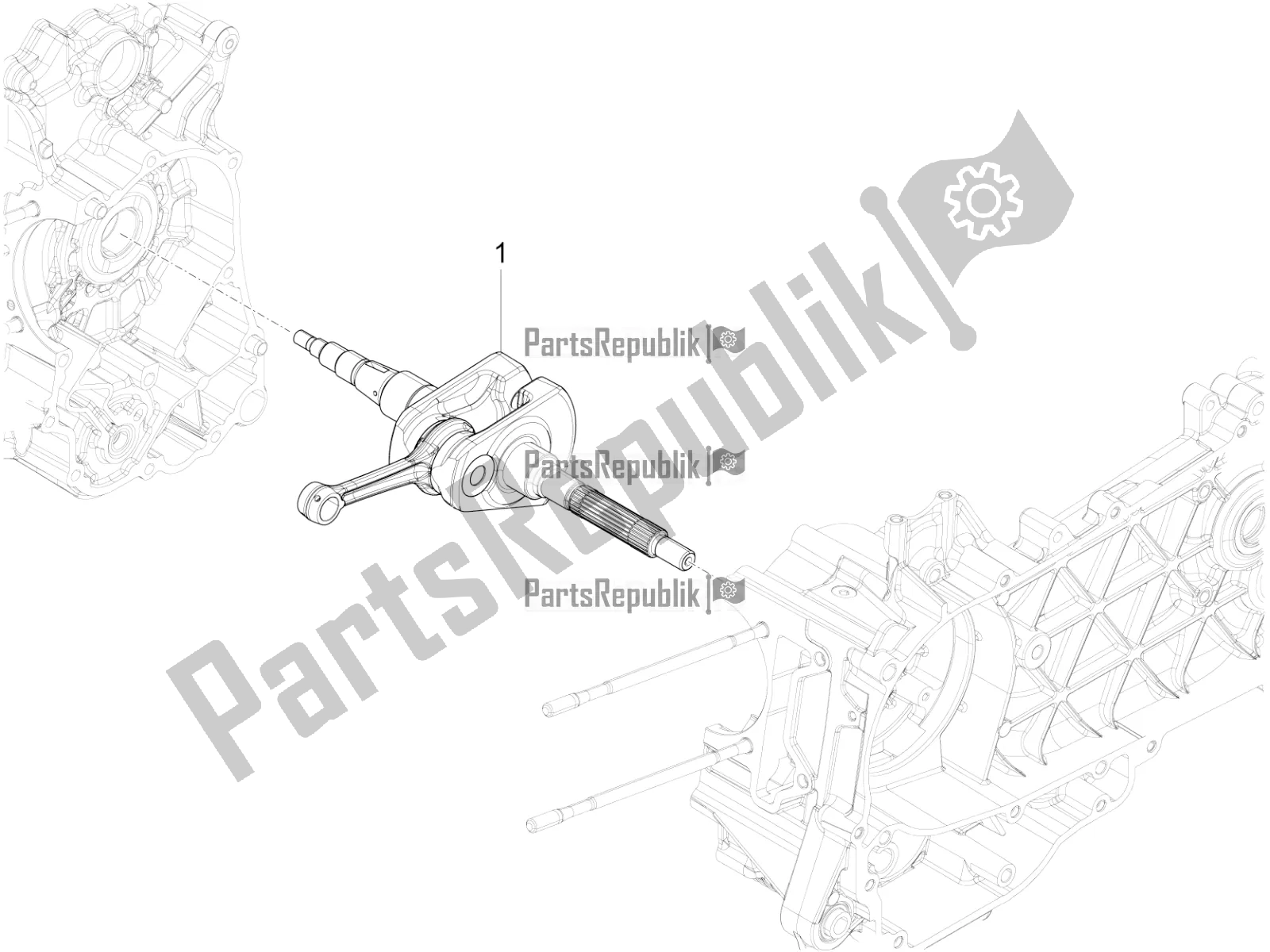 All parts for the Crankshaft of the Vespa Sprint 150 Iget 2016