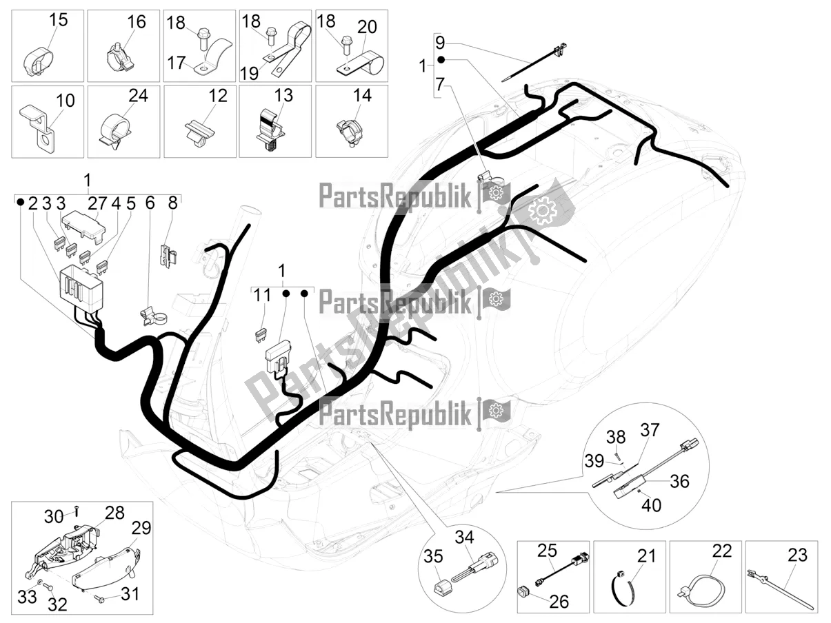 Todas las partes para Mazo De Cables Principal de Vespa Sprint 150 Iget 2016