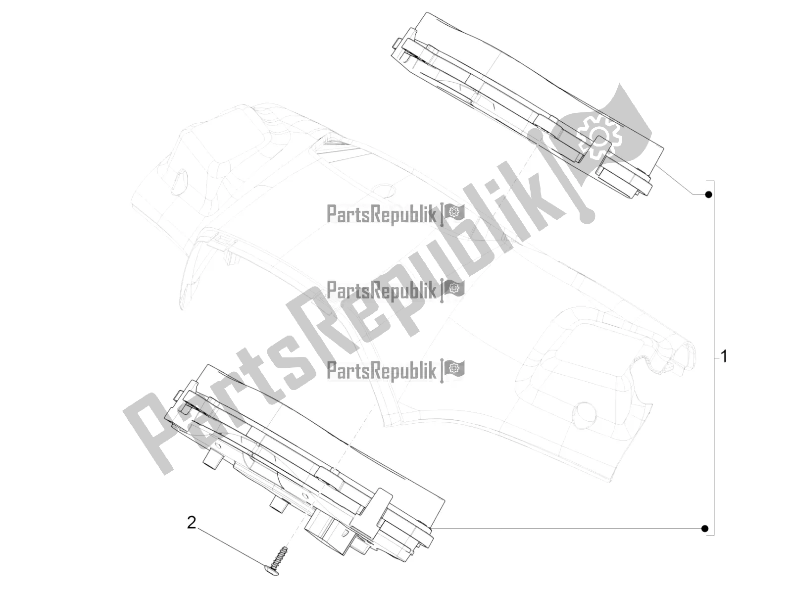Tutte le parti per il Combinazione Metro - Cruscotto del Vespa Sprint 150 Iget 2016