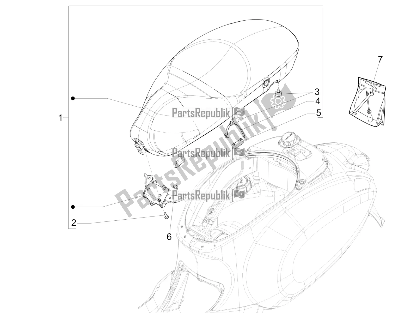 Wszystkie części do Siod? O / Siedzenia Vespa Sprint 150 Iget 2016