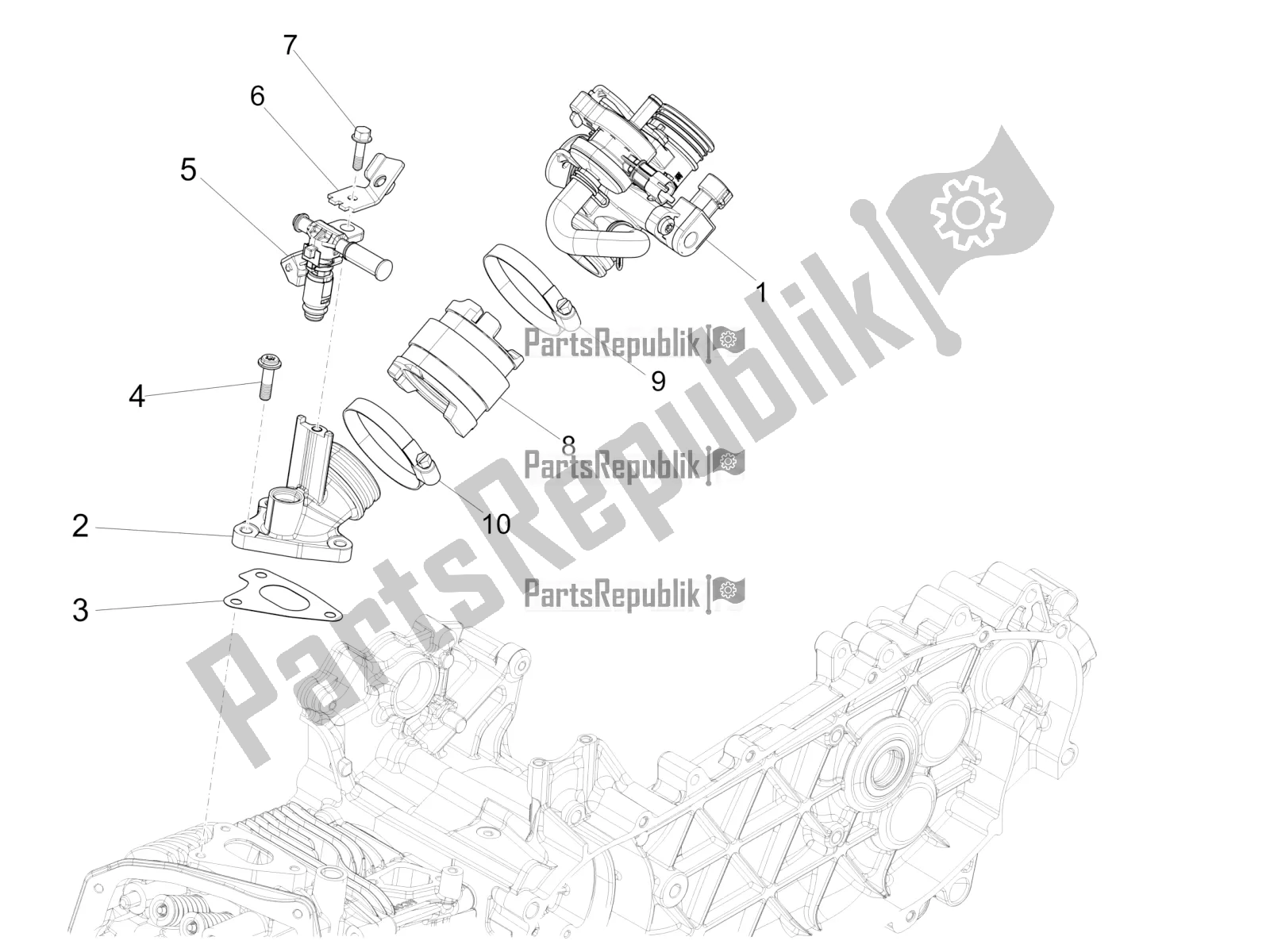Tutte le parti per il Throttle Body - Injector - Induction Joint del Vespa Sprint 150 Iget 2016