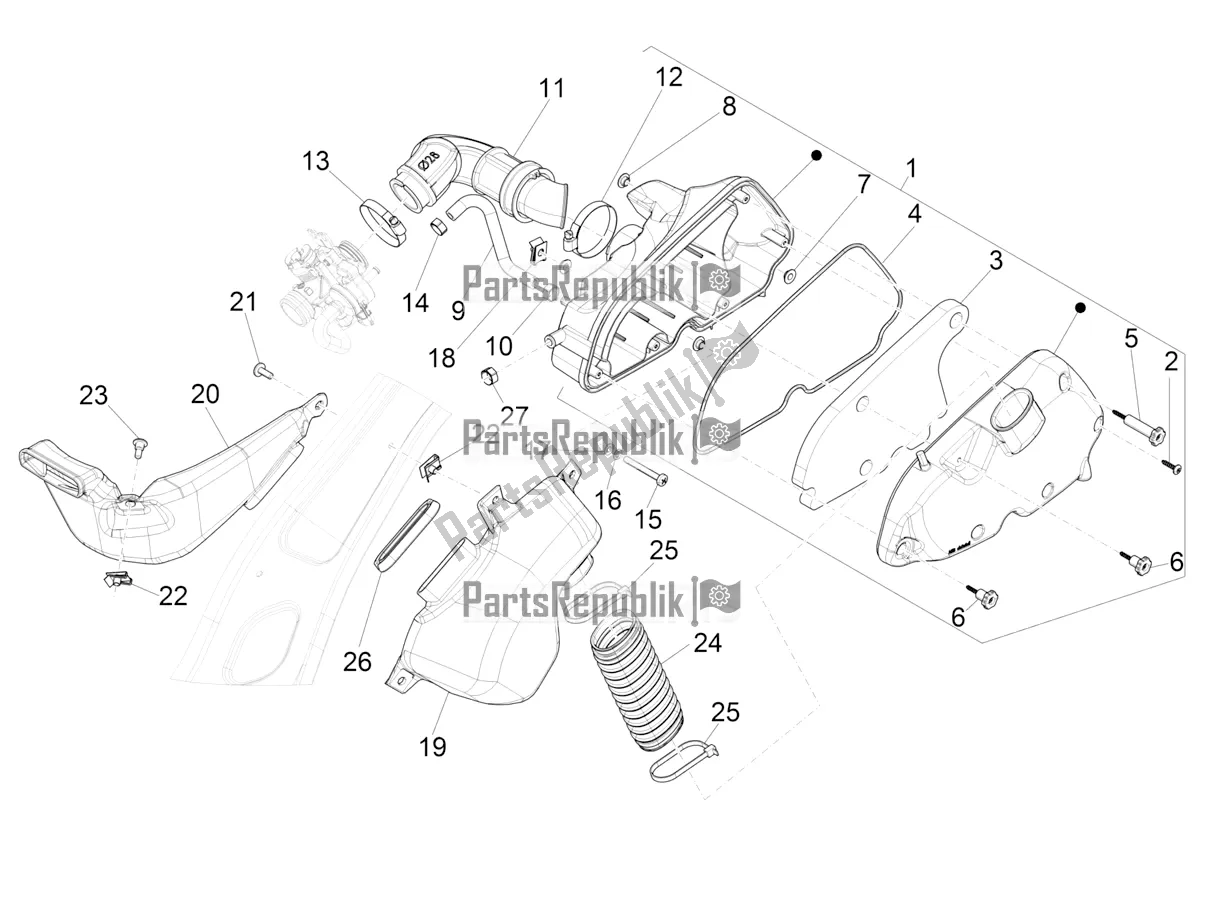 Toutes les pièces pour le Filtre à Air du Vespa Sprint 150 Iget 2018