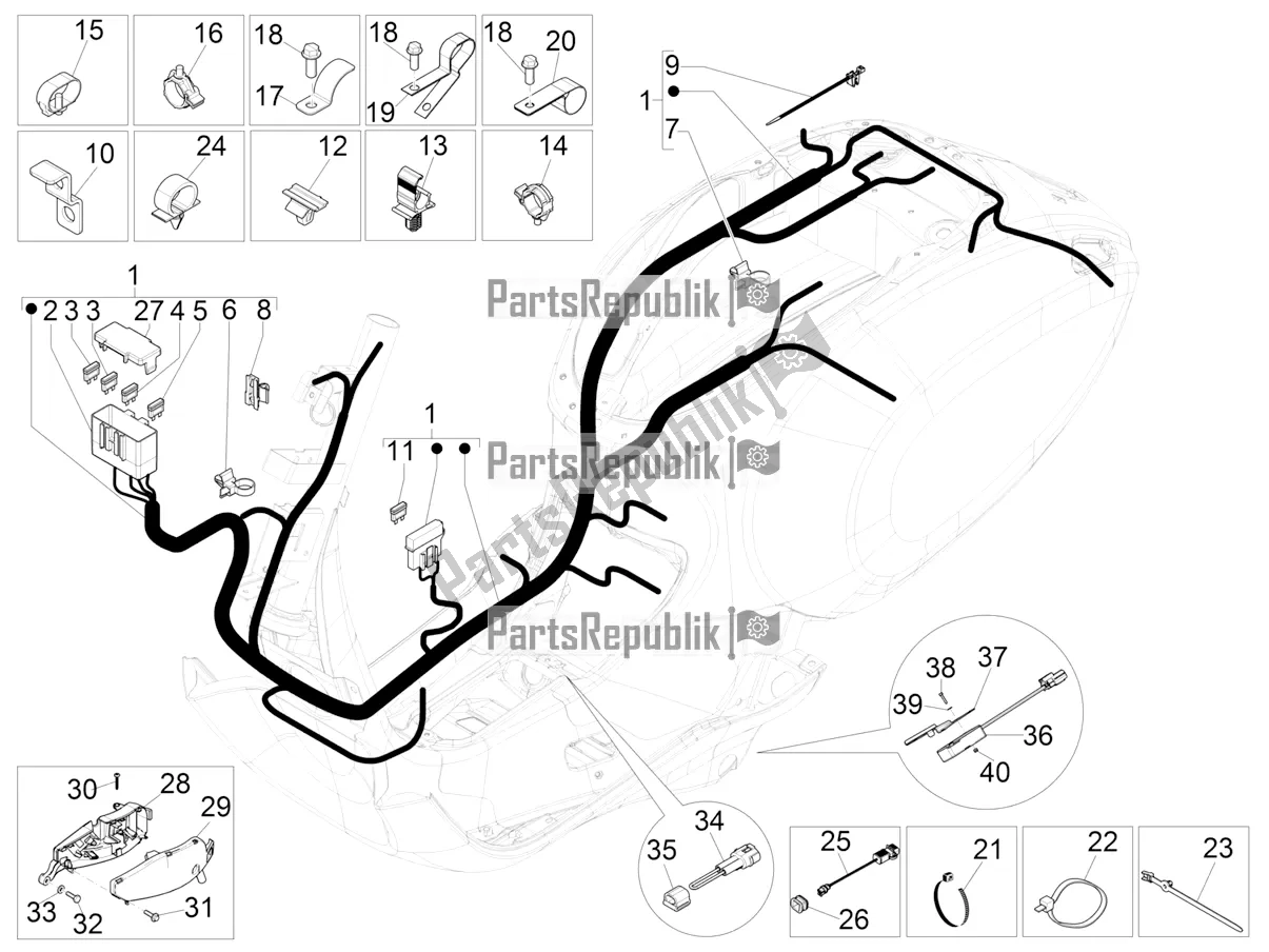 Toutes les pièces pour le Faisceau De Câbles Principal du Vespa Sprint 150 Iget 2018