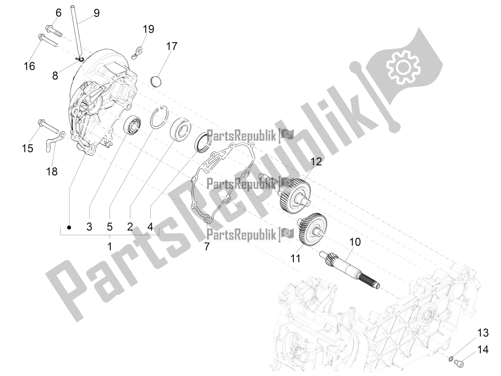 Toutes les pièces pour le Unité De Réduction du Vespa Sprint 150 Iget 2018