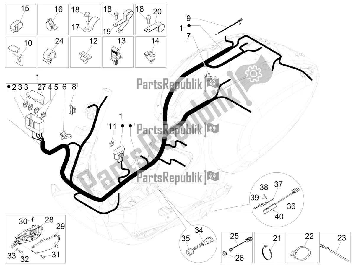 Todas las partes para Mazo De Cables Principal de Vespa Sprint 150 Iget 2019