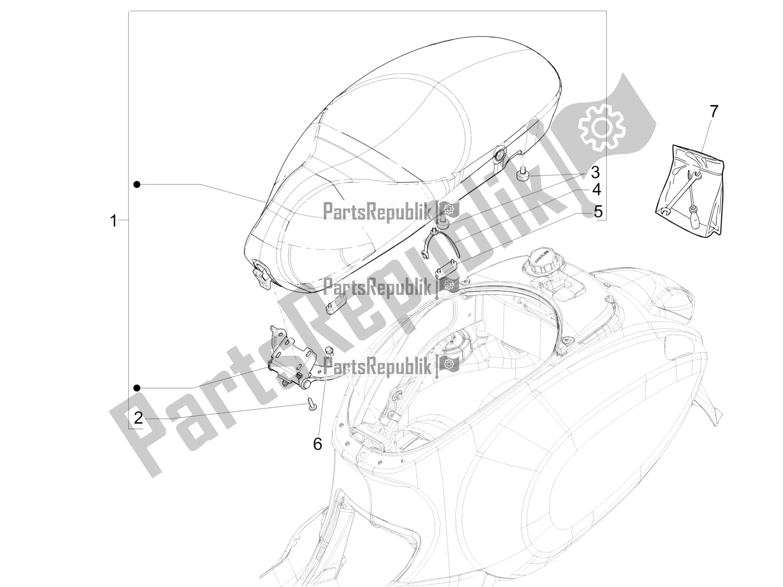 Todas las partes para Silla De Montar / Asientos de Vespa Sprint 150 Iget 2019