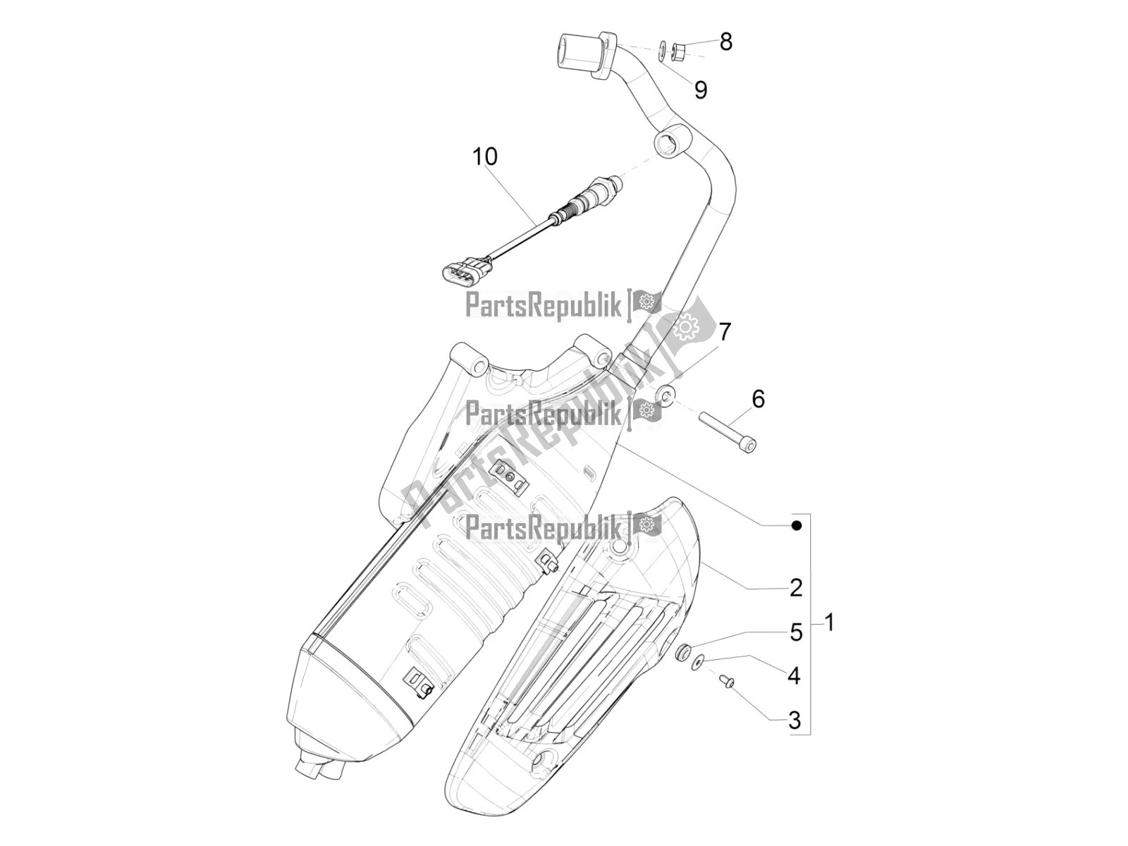 Toutes les pièces pour le Silencieux du Vespa Sprint 150 Iget 2019