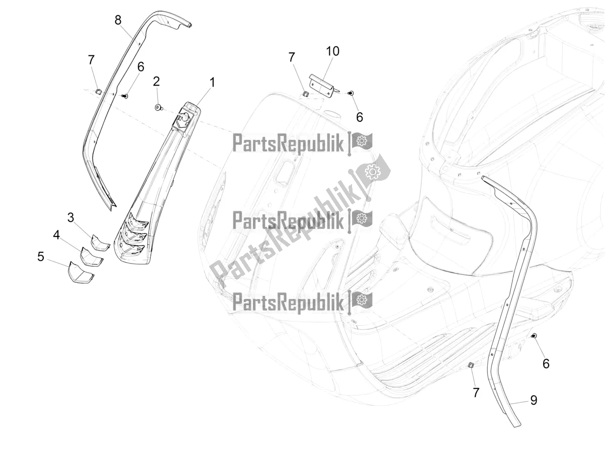 Tutte le parti per il Scudo Anteriore del Vespa Sprint 150 Iget ABS Apac 2021