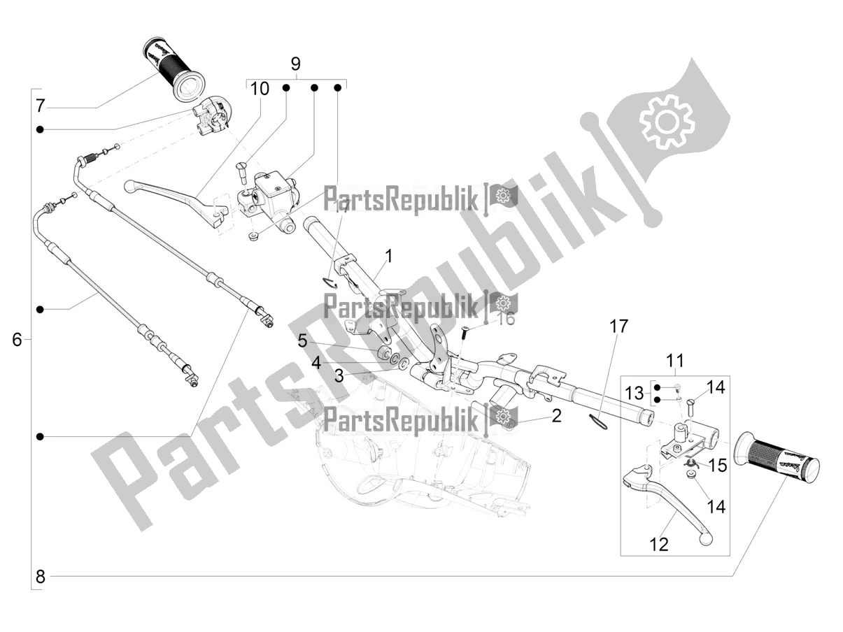 Todas as partes de Guiador - Master Cil. Do Vespa Sprint 150 Iget ABS Apac 2021