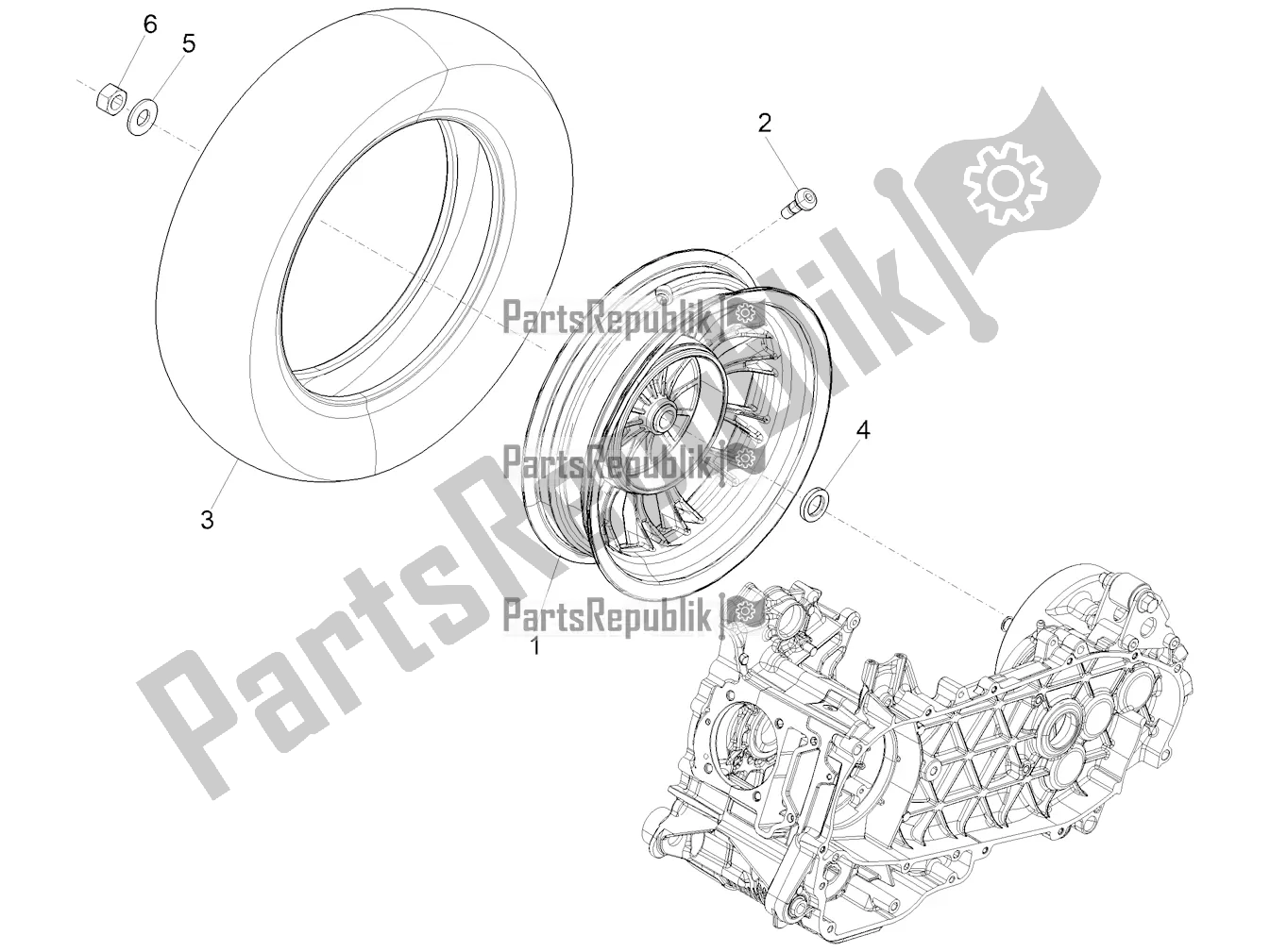 Tutte le parti per il Ruota Posteriore del Vespa Sprint 150 Iget ABS Apac 2021