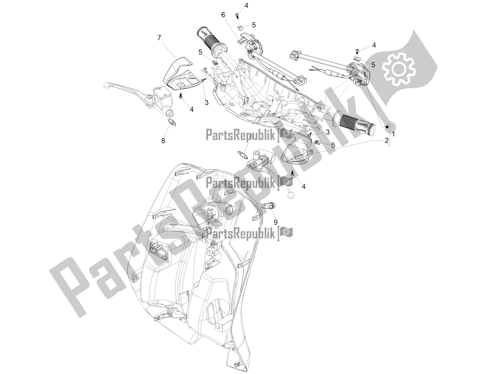 All parts for the Selectors - Switches - Buttons of the Vespa Sprint 150 Iget ABS Apac 2021