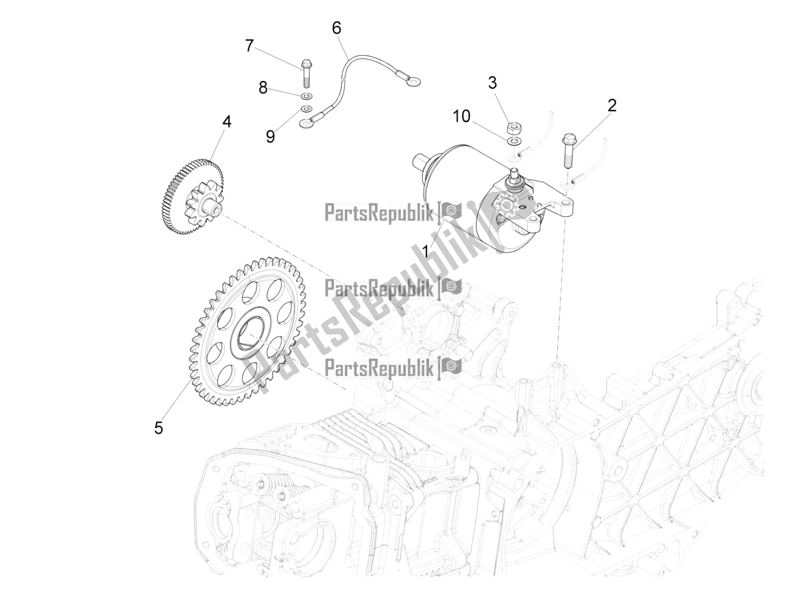 Tutte le parti per il Stater - Avviamento Elettrico del Vespa Sprint 150 Iget ABS Apac 2021